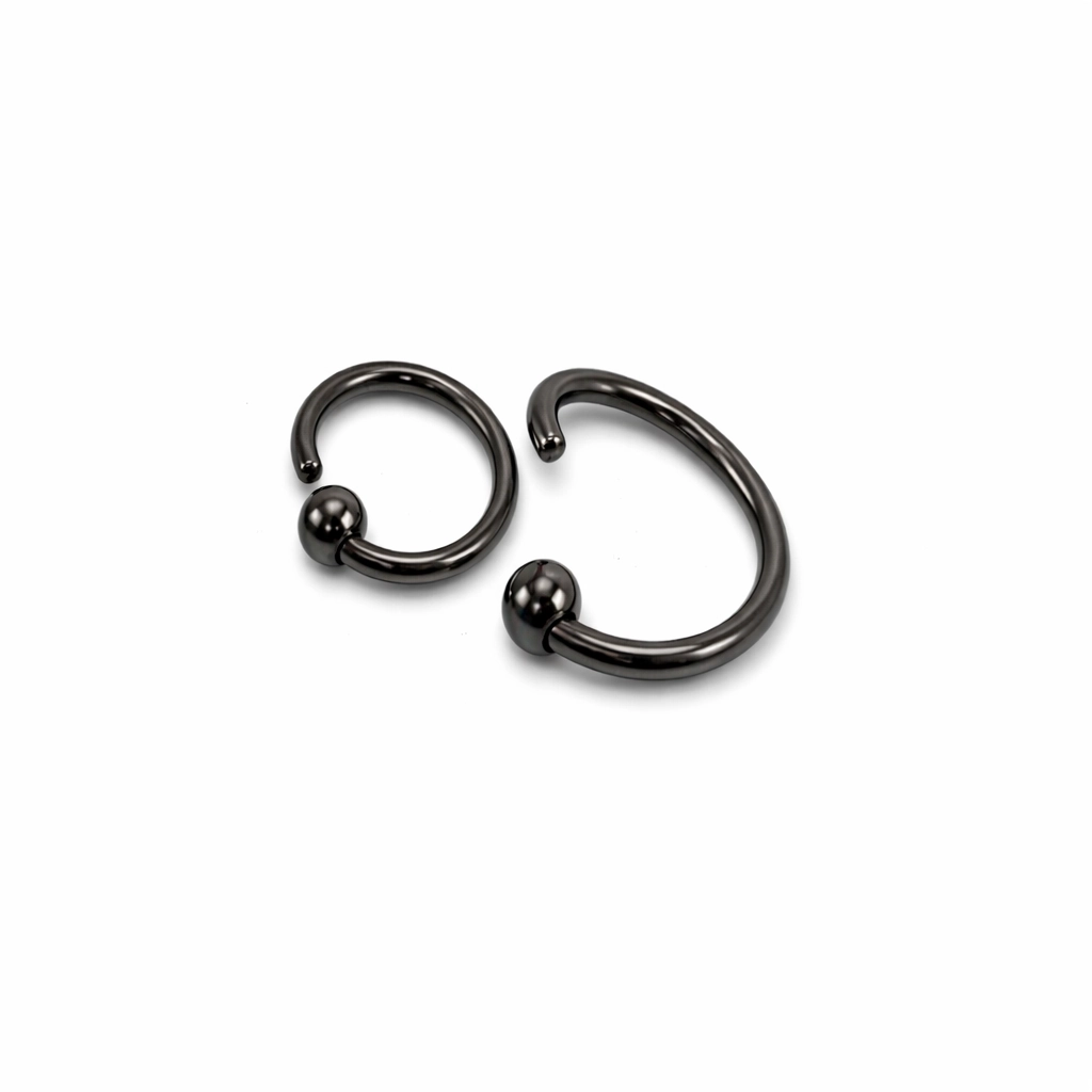 Piercing Anneau - Acier - Anneau noir Twist 1,6 x 10 mm