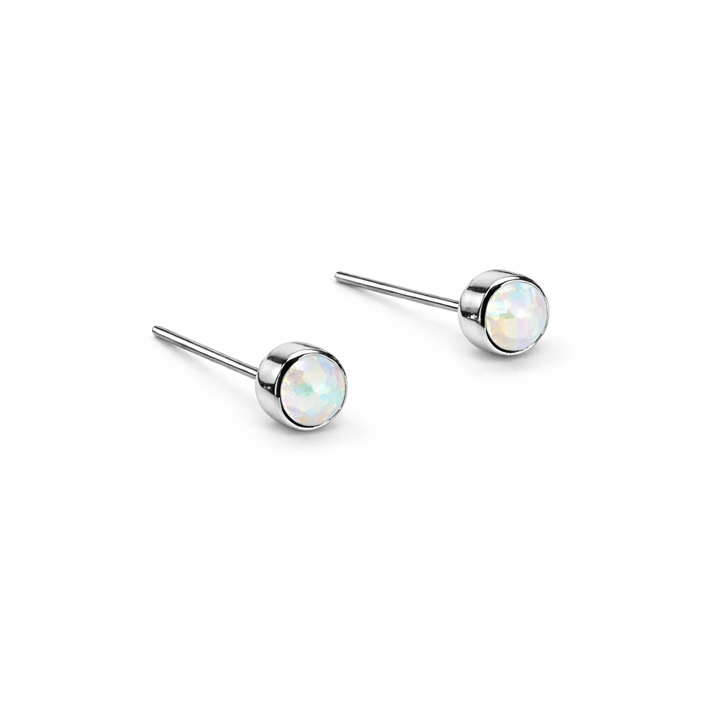 Embout Piercing Strass Opale Titane ASTM F136 Threadless – Bijou Piercing Haut de Gamme Hypoallergénique Ultra Résistant*