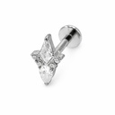Piercing Labret Titane ASTM F136 – Labret 3042 Filetage Interne Stérile & Embout Losange Strass 1,2 x 8 mm* 
