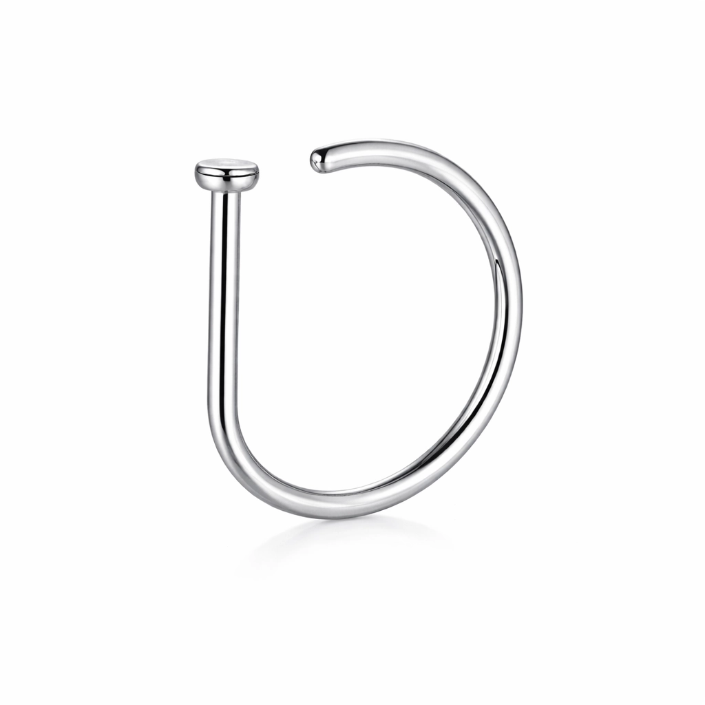 Piercing Nez en Titane ASTM F136 Premium- Anneau de Nez Plat Stérile avec Disque Plat* 