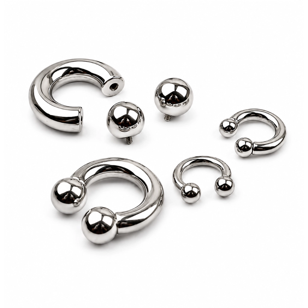 Piercing Fer à Cheval Titane ASTM F136 Premium – Barbell Circular Filetage Interne Stérile & Bille Gros Diamètre*