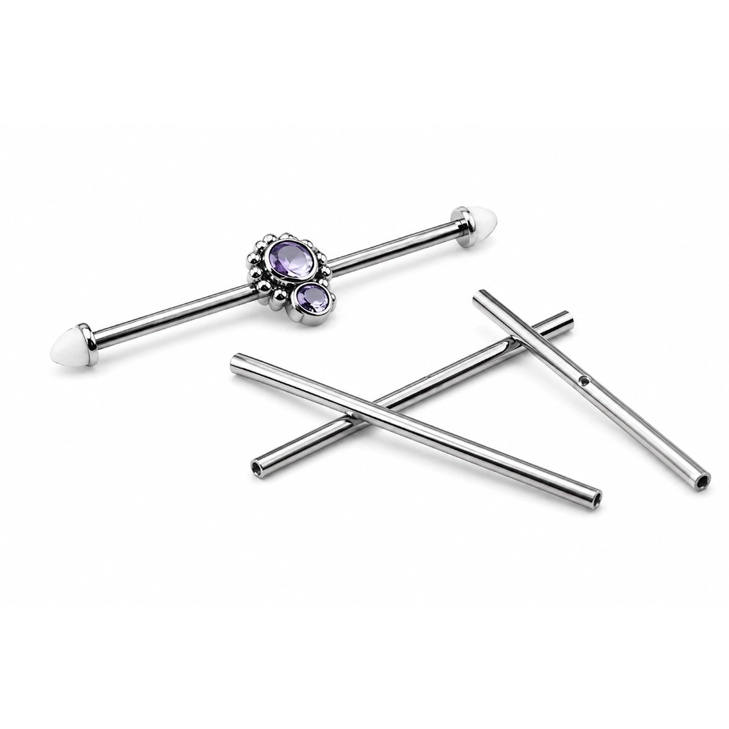 Base Barbell Titane ASTM F136 Premium – Filetage Interne & Pas de Vis Centrale Qualité Implant*