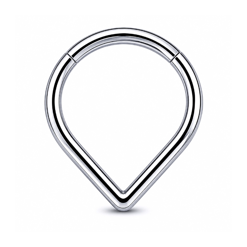 Piercing Anneau Titane ASTM F136 Premium – Clicker 41 avec Fermeture à Charnière Goutte d'Eau*