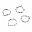 Piercing Anneau Titane ASTM F136 Premium – Clicker avec Fermeture à Charnière Stérile Goutte D'Eau Strass*