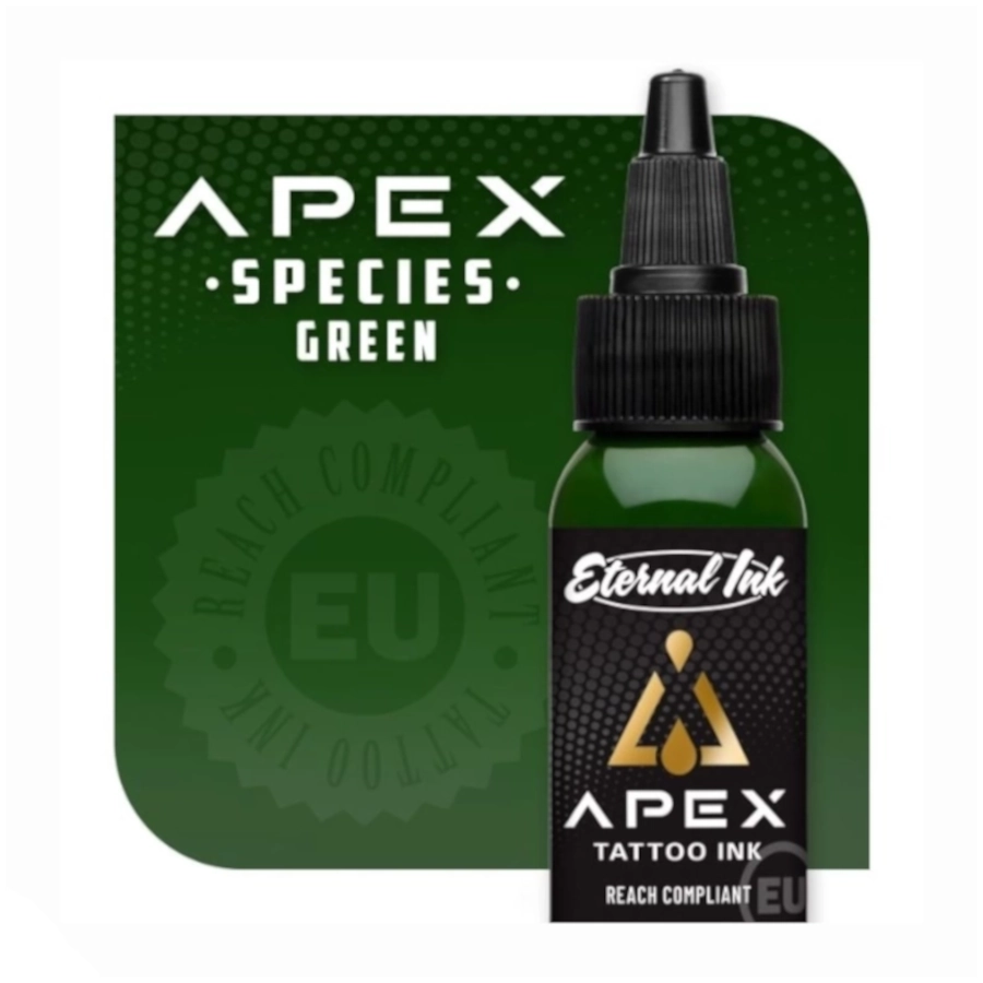 Encre Tattoo Verte - Eternal Ink Apex Species Green - Mélange pour le tatouage encre reach 30 ml (Date courte 08/20/26)*
