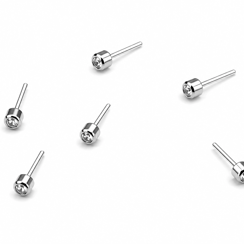 Embout Piercing Strass 3mm Titane ASTM F136 Threadless – Bijou Piercing Haut de Gamme Hypoallergénique Ultra Résistant*