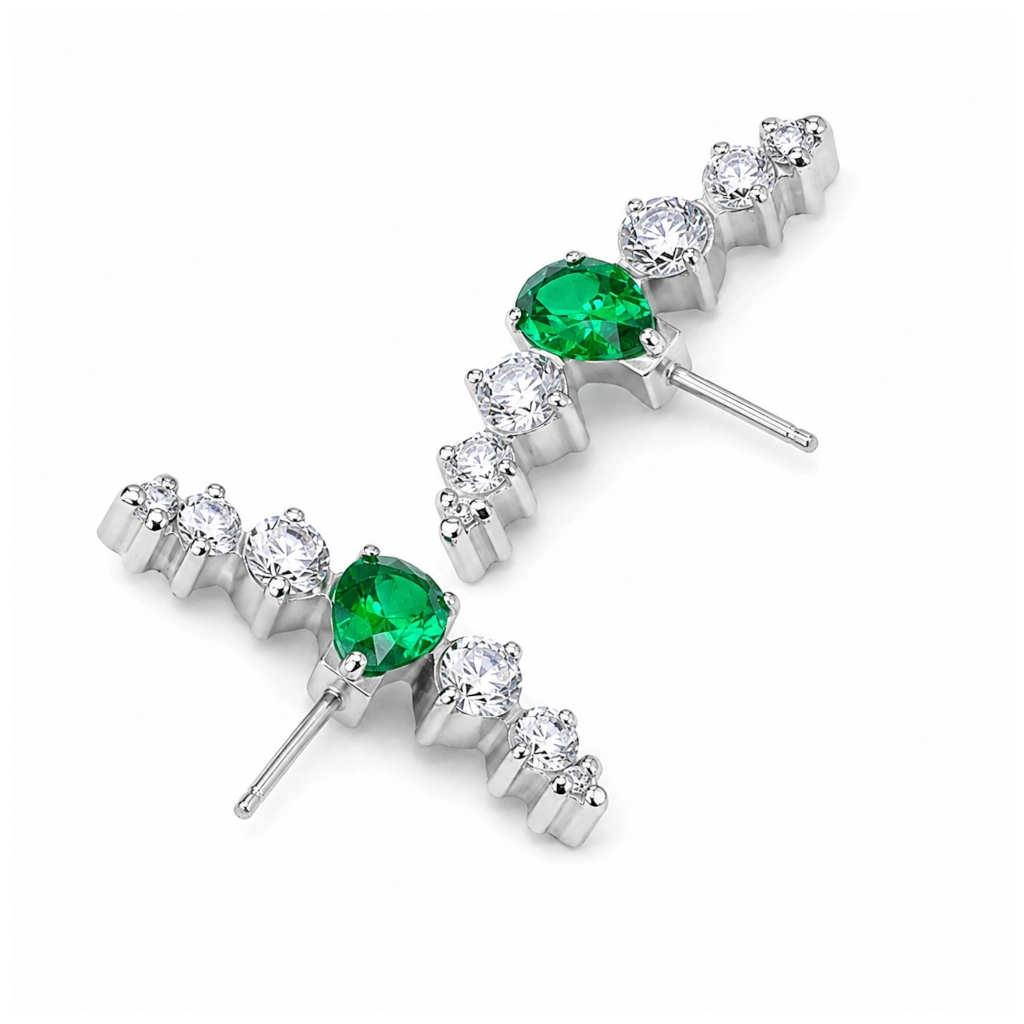 Embout Piercing Arc De Strass Blanc Et Vert Titane ASTM F136 Threadless – Bijou Piercing Haut de Gamme Hypoallergénique Ultra Résistant*