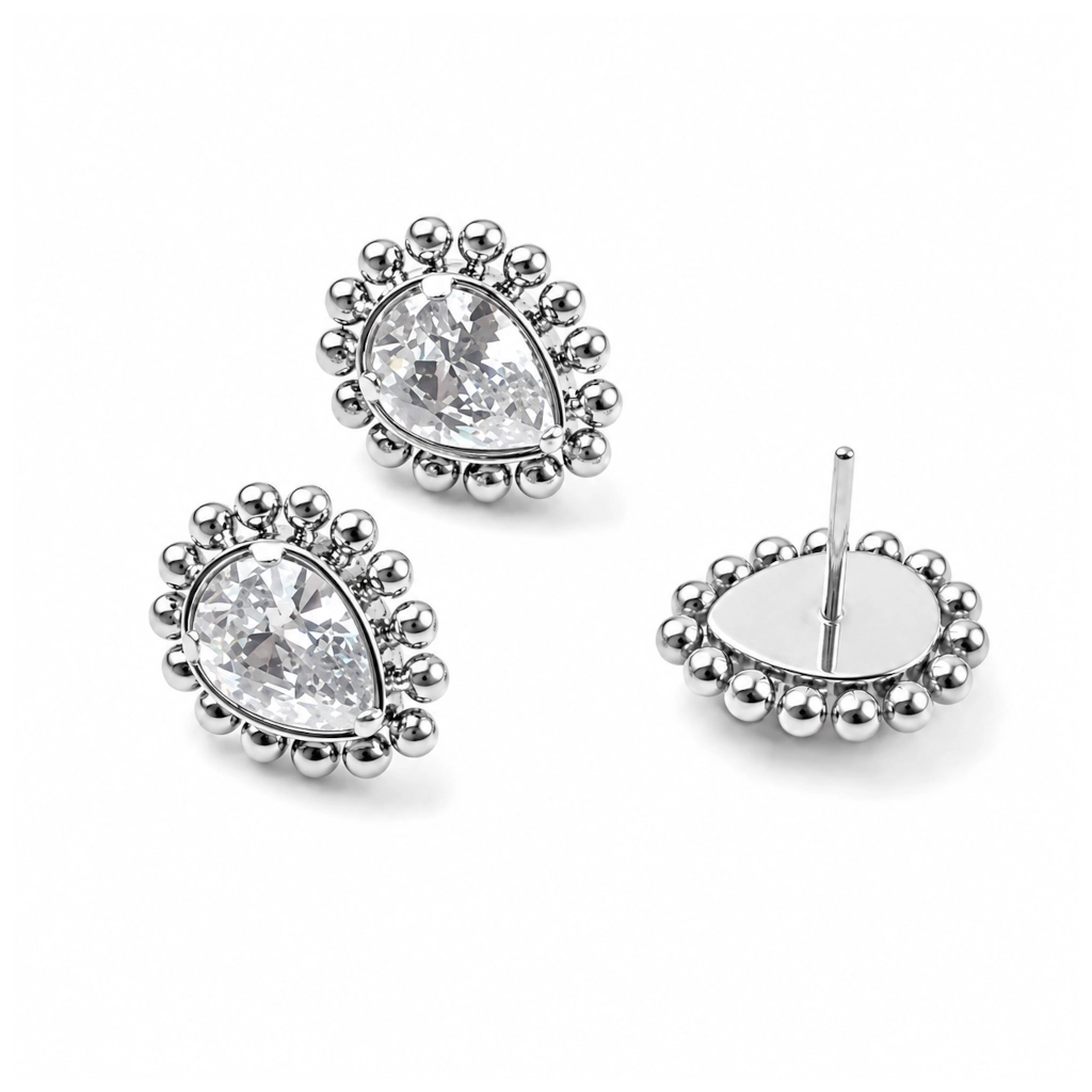 Embout Piercing Goutte Strass Entourée De Bille Titane ASTM F136 Threadless – Bijou Piercing Haut de Gamme Hypoallergénique Ultra Résistant*