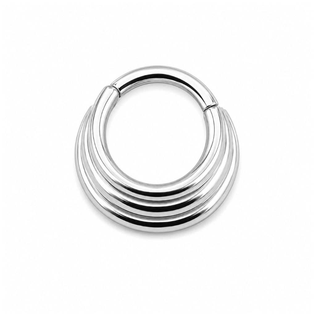 Piercing Anneau Titane ASTM F136 – Clicker 367 Stérile avec Fermeture à Charnière Triple Cerceaux*
