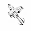 Piercing Labret Titane ASTM F136 – Labret 3007B Filetage Interne Stérile & Embout Papillon*