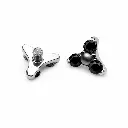 Piercing Embout Titane ASTM F136 Premium – Embout 13 Filetage Interne & 3 Strass Trinité Couleur largeur 5 mm*