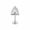 Labret Titane Grade Implant 0.9 mm Filetage Interne avec Embout Triangle Strass*
