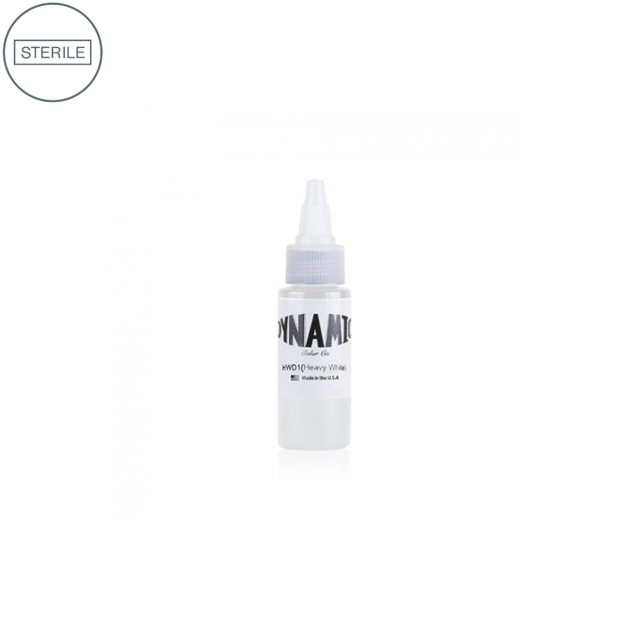 Encre Entrainement Tattoo Blanche - Dynamic Ink Heavy White - Encre artistique pour l'entraînement au tatouage NON REACH