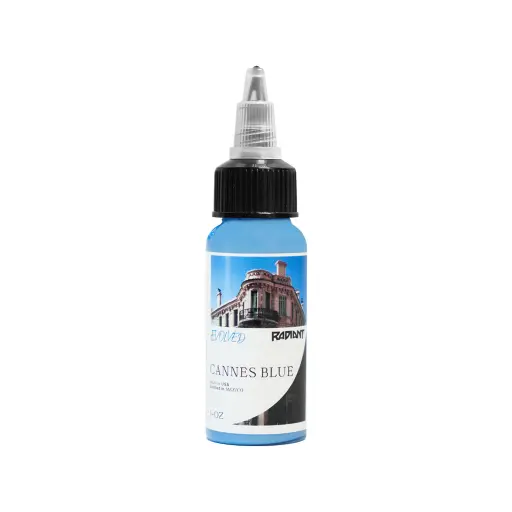 [b_REACH_encre_radiant_cannes_blue-801119 "ki"] Encre Tattoo Bleue - Radiant Evolved Cannes Blue - Mélange pour le tatouage encre reach 30 ml*