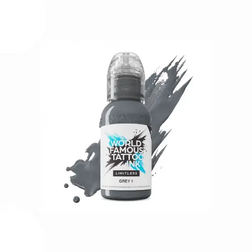 [ki_world_limitless_grey_1-LTG11] Encre de Tatouage Grise World Famous Grey 1 – Conforme REACH – Pigment Professionnel Haute Intensité* 