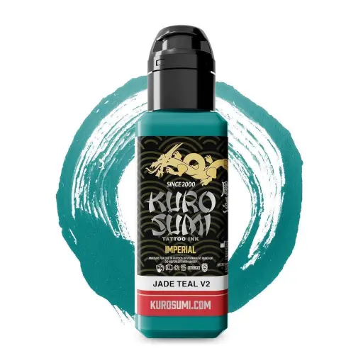Encre de Tatouage Bleue Kuro Sumi Imperial Jade Teal V2 – Conforme REACH – Pigment Professionnel Haute Intensité* 