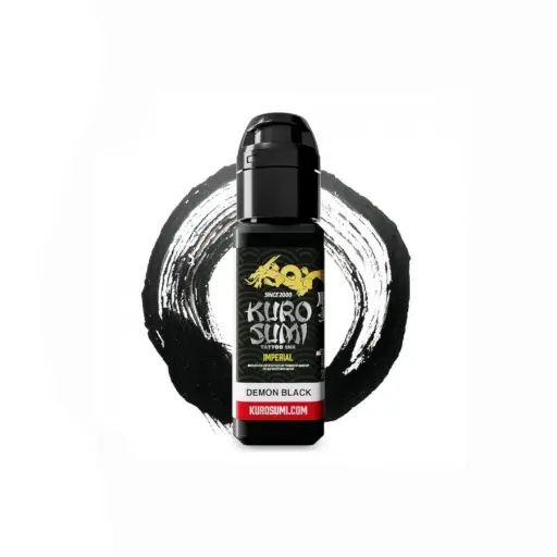 Encre de Tatouage Noire Kuro Sumi Imperial Demon Black – Conforme REACH – Pigment Professionnel Haute Intensité* 