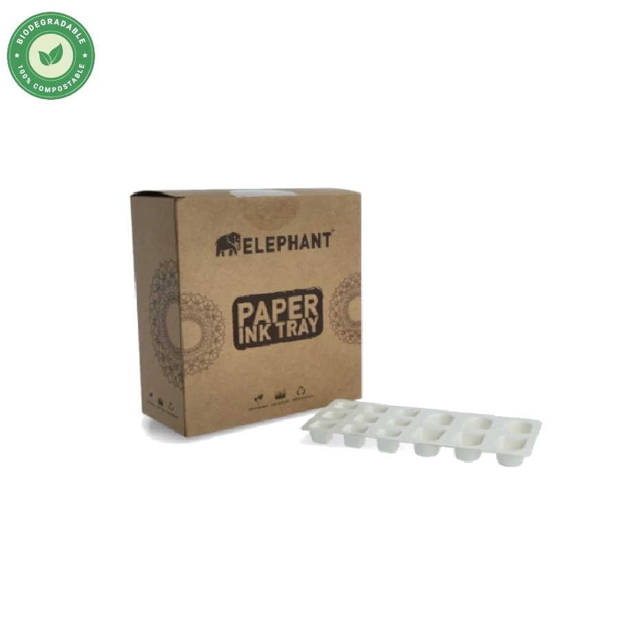 [ts_caps_papier_elephant_inktray] Elephant Paper Ink Trays - Boîte de 20 palettes papier pour encre tatouage biodégradable