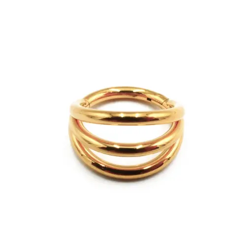 [i_anneau_sterile_gold_76-STVXA76] Piercing Anneau - Titane F136 Gold Stérile - Anneau 76 en titane pvd gold motif triple cerceau