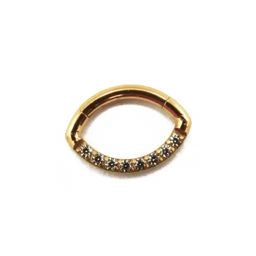 [i_anneau_sterile_gold_80-STVXA80] Piercing Anneau - Titane F136 Gold Stérile - Anneau 80 en titane pvd gold motif ballon de rugby strass