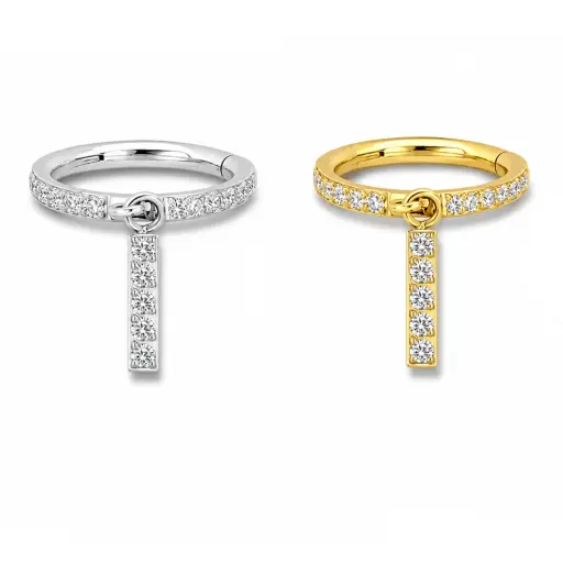 Piercing Anneau Titane ASTM F136 – Clicker 1371 avec Fermeture à Charnière Stérile Qualité Implant 1,2 x 8 mm* 