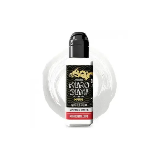 Encre de Tatouage Blanche Kuro Sumi Imperial Marble White – Conforme REACH – Pigment Professionnel Haute Intensité* 