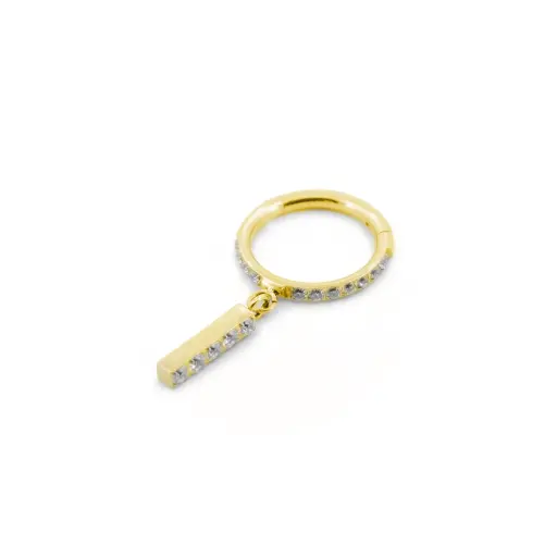 [P1-i_anneau_sterile_gold_04-SUGA0004 - FBG-1371] Piercing Anneau - Titane F136 Gold Stérile - Anneau 4 en titane avec barre 5 strass 1,2 x 8 mm*