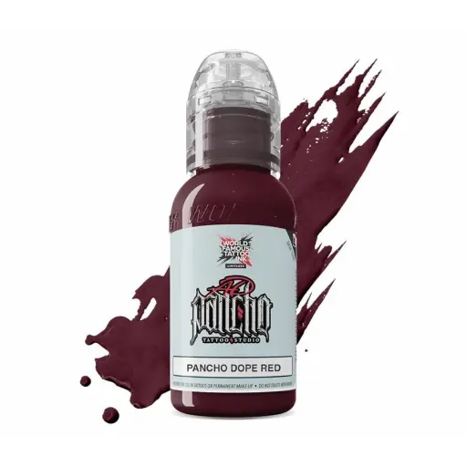 [ki_encre_world_famous_pancho_dope_red-LTPDR1-S] Encre de Tatouage Rouge World Famous Pancho Dope Red – Conforme REACH – Pigment Professionnel Haute Intensité* 