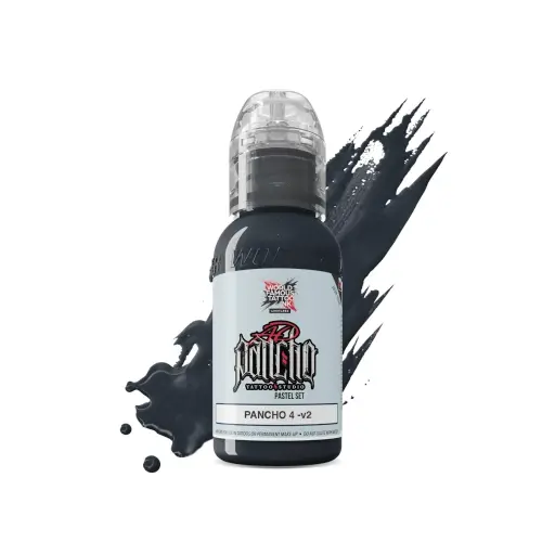 [ki_REACH_encre_world_pancho_grey_4-LTP4V21-S] Encre de Tatouage Grise World Famous Pancho 4 V2 – Conforme REACH – Pigment Professionnel Haute Intensité* 