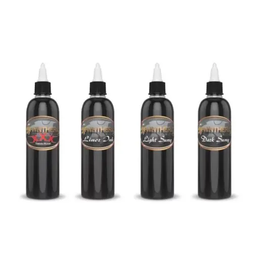 [encre_panthera_set_black] Panthera Ink Set Black – Encre pour le tatouage REACH