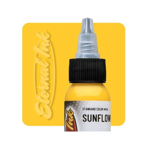 Encre Entrainement Tattoo Jaune - Eternal Ink Sunflower - Encre artistique pour entrainement au tatouage NON REACH*