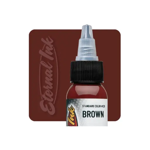 Encre Tatouage Marron - Eternal Ink Brown - Encre artistique pour l'entraînement au tatouage NON REACH*