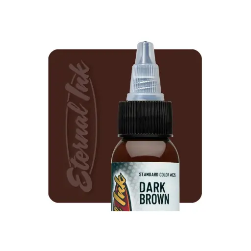 Encre Entrainement Tattoo Marron - Eternal Ink Dark Brown - Encre artistique pour l'entrainement au tatouage NON REACH* 