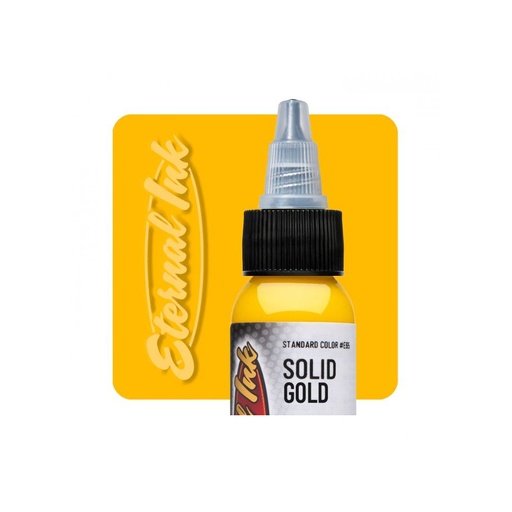 [b_encre_eternal_solid_gold] Encre Entrainement Tattoo Jaune - Eternal Ink Solid Gold - Encre artistique pour entrainement au tatouage NON REACH 30 ml 