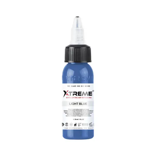 [ts_REACH_encre_xtreme_light_blue "p"] Encre Tattoo Bleue - Xtreme Ink Light Blue - Mélange pour le tatouage encre reach 30 ml*