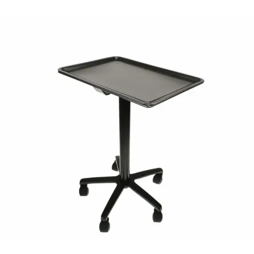 [tl_plateau_mayo_noir] Desserte Tattoo - Stainless Steel Mayo Tray - Plan de travail plateau a roulette en acier noir mat*