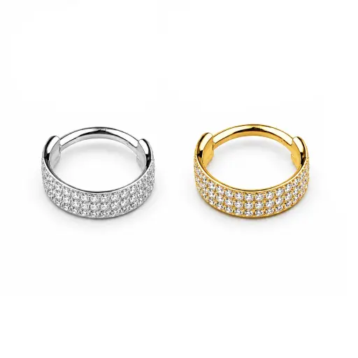 Piercing Anneau Titane ASTM F136 Premium – Clicker 42 avec Fermeture à Charnière Sertie Strass Qualité Implant*