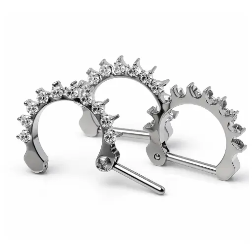 Piercing Anneau Titane ASTM F136 Premium – Anneau Septum 61 avec 10 strass*