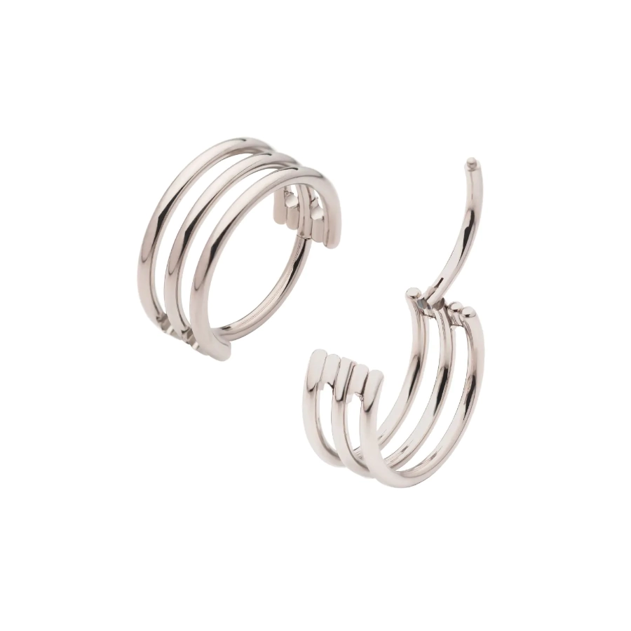 [iv_annneau_15-TISGRH7008] Piercing Anneau - Titane F136 Gamme Invictus - Anneau 15 avec fermeture à charnière 3 cerceaux 1,2 x 12 mm*