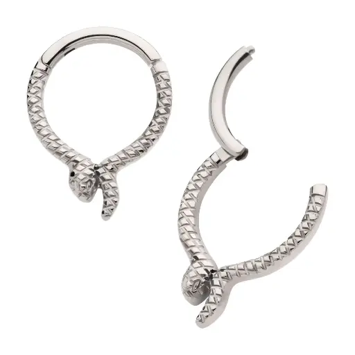 [iv_anneau_5-TISGRH8961] Piercing Anneau - Titane F136 Gamme Invictus - Anneau 4 avec fermeture à charnière serpent 1,2 x 8 mm*
