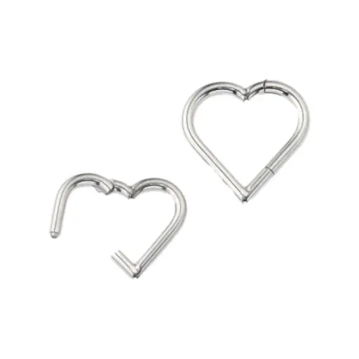 Piercing Anneau - Titane Astm F136 - Clicker 89 avec fermeture à charnière cœur*