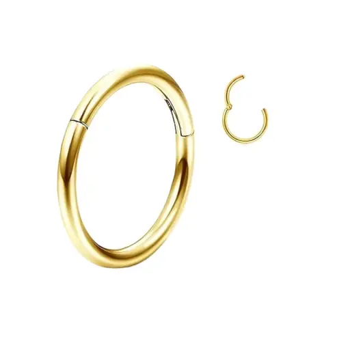 Anneau Clicker Titane ASTM F136 Stérile – Bijou de Piercing Hypoallergénique Gold*