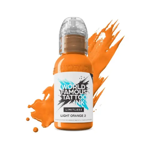 [ki_encre_world_light_orange_2-LTLO21-S] Encre Tattoo Orange - World Famous Ink Limitless Light Orange 2 - Mélange pour le tatouage encre reach 30 ml*