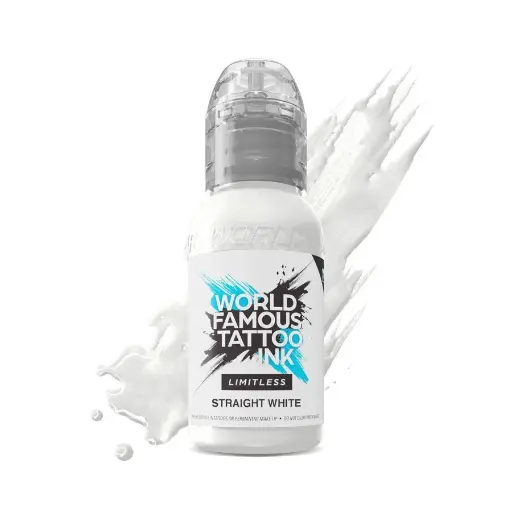 Encre de Tatouage Blanche World Famous Straight White – Conforme REACH – Pigment Professionnel Haute Intensité*