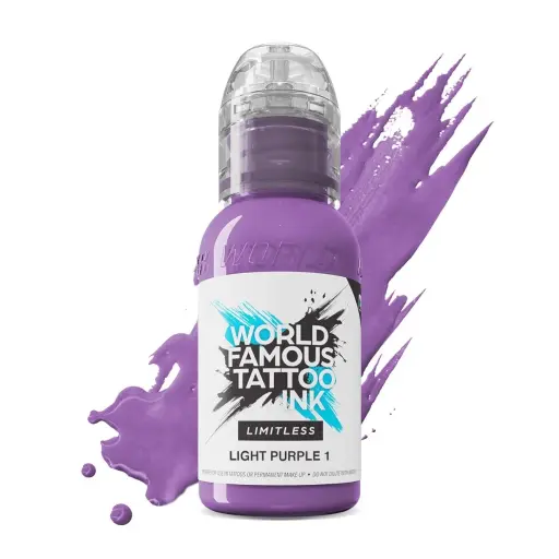 [ki_encre_world_famous_light_purple_1-LTLPU11-S] Encre de Tatouage Violette World Famous Light Purple 1 – Conforme REACH – Pigment Professionnel Haute Intensité* 