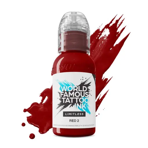 [ki_world_limitless_red_2-LTRD21] Encre de Tatouage Rouge World Famous Red 2 – Conforme REACH – Pigment Professionnel Haute Intensité* 
