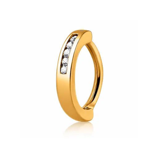[p_GOLD_anneau-TIPRH010] Anneau Piercing Tragus Or Fin à Charnière – Bijou Doré Élégant pour Oreille Haute Qualité 1,2 x 6 mm*