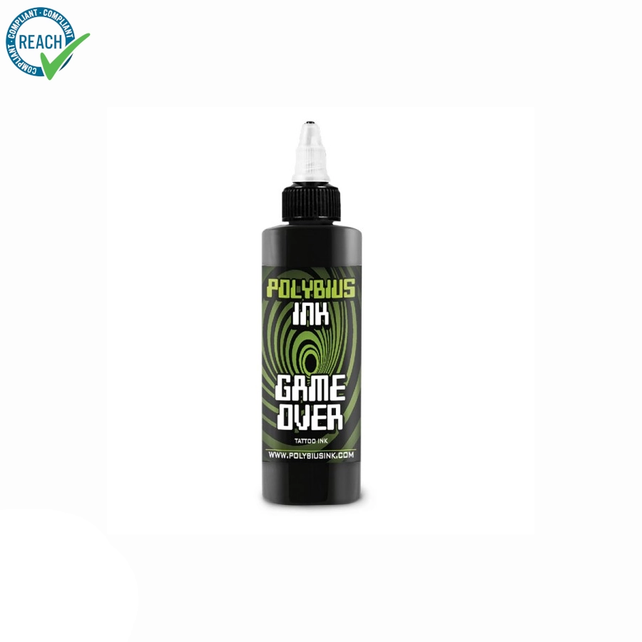 [ki_polybius_game_over-POLY150_GAMOVR] Encre Tattoo Noir - Polybius Ink Game Over - Melange pour le tatouage REACH 150 ml