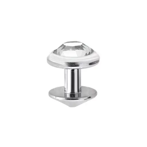 [i_implant_dermique-ST1K1.8BL] Piercing Dermal - Titane Gamme Itc - Implant dermique avec disque de 3 mm strass blanc*