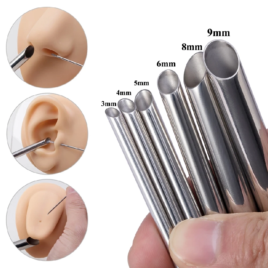 Tube Receveur en Inox pour Piercing – Canule de Guidage Professionnelle pour Pose de Bijoux*